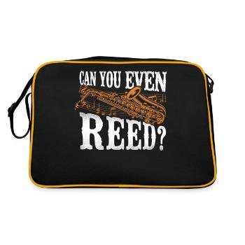 Saxophone Pun Can You Even Reed? - Retro Bag - black/gold - Back