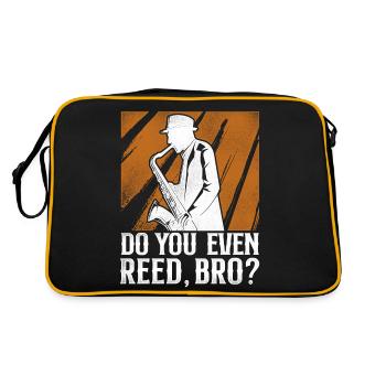 Saxophones Do You Even Reed, Bro? - Retro Bag - black/gold - Back