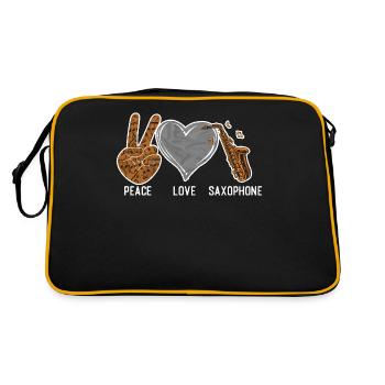 Saxophones Peace Love Saxophones - Retro Bag - black/gold - Back