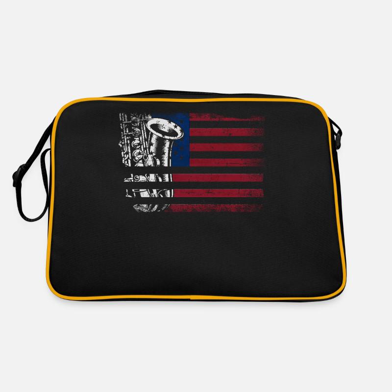 Saxophone American Flag Retro Tasche