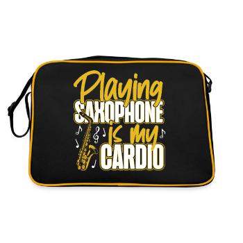 Saxophone Playing Saxophone Is My - Retro Bag - black/gold - Back