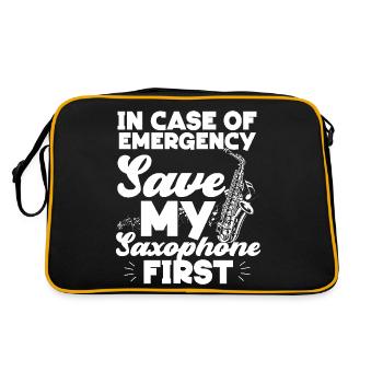 Saxophone In Case Of Emergency - Retro Tasche - Schwarz/Gold - Hinten
