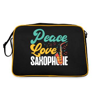 Saxophone Girl Peace Love - Retro Bag - black/gold - Back
