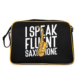 Saxophones Je parle couramment Saxophones - Sac Retro - noir/or - Dos