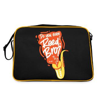 Saxophones Do You Even Reed, Bro? - Retro Bag - black/gold - Back
