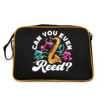 Saxophone Pun Can You Even Reed? - Retro Bag - black/gold - Back