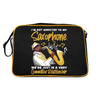 Saxophones Je ne suis pas accro à mon - Sac Retro - noir/or - Dos
