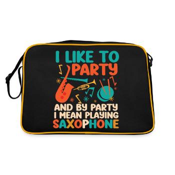 Saxophone I Like To Party And By - Retro Bag - black/gold - Back