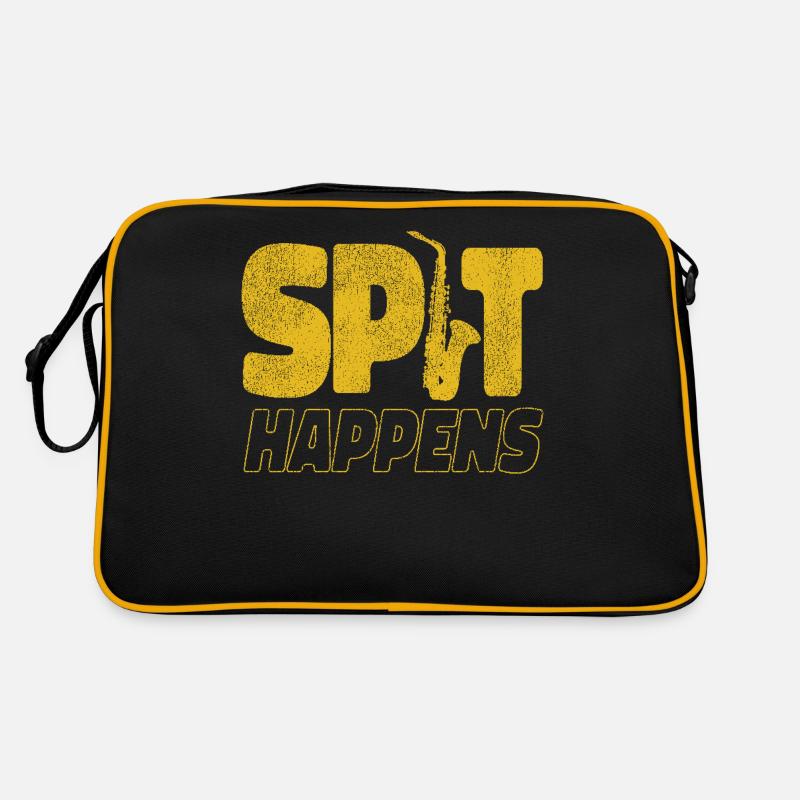 Saxophone Pun Spit Happens Retro Bag