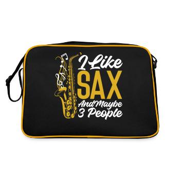 Saxophone Pun I Like Sax And Maybe - Retro Bag - black/gold - Back