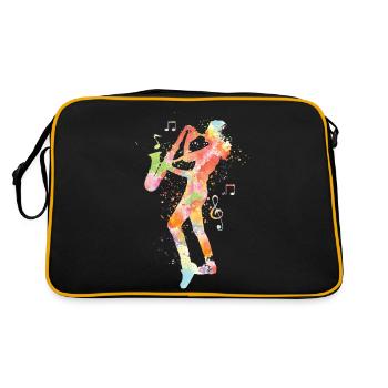Saxophone Watercolor - Retro Bag - black/gold - Back