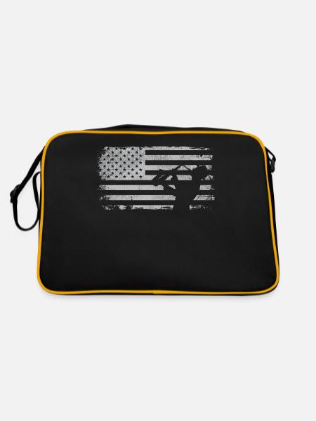 Saxophones American Flag - Retro Bag - black/gold - Back