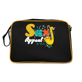 Saxophone Pun Sax Appeal - Retro Tasche - Schwarz/Gold - Hinten
