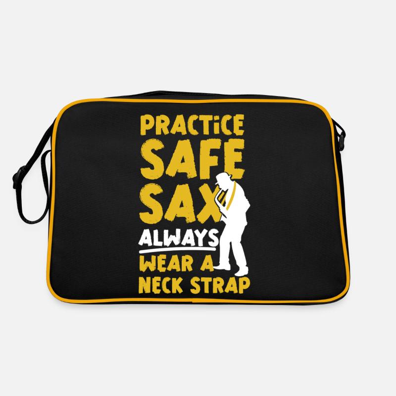 Saxophone Pun Practice Safe Sax Retro Tasche