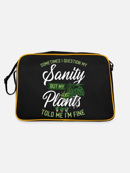 Plant Lover Gardening Sometimes I - Retro Tasche - Schwarz/Gold - Hinten