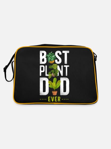 Plant Lover Gardening Dad Best - Retro Bag - black/gold - Back