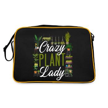 Plant Lover Gardening Crazy Plant - Retro Tasche - Schwarz/Gold - Hinten