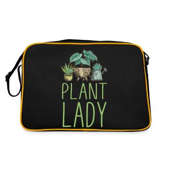 Plant Lover Gardening Plant Lady - Retro Tasche - Schwarz/Gold - Hinten