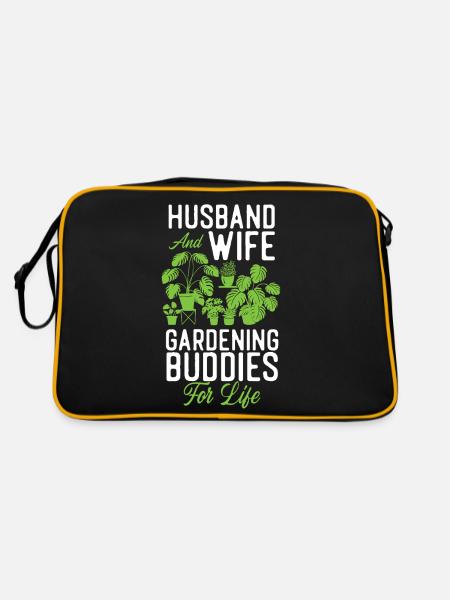 Amoureux des plantes Jardinage Mari Femme - Sac Retro - noir/or - Dos