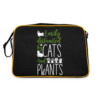 Plant Lover Jardinage Chat Facilement - Sac Retro - noir/or - Dos