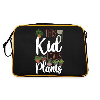 Plant Lover Gardening Kid This Kid - Retro Bag - black/gold - Back