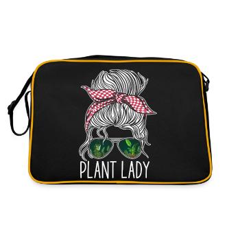 Plant Lover Gardening Plant Lady - Retro Tasche - Schwarz/Gold - Hinten
