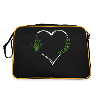 Plant Lover Gardening Heart Plants - Retro Tasche - Schwarz/Gold - Hinten
