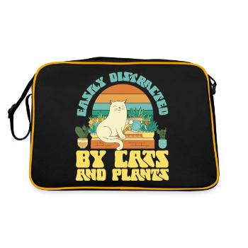 Plant Lover Jardinage Chat Facilement - Sac Retro - noir/or - Dos