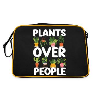 Plant Lover Gardening Plants Over - Retro Tasche - Schwarz/Gold - Hinten