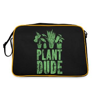 Plant Lover Gardening Plant Dude - Retro Tasche - Schwarz/Gold - Hinten