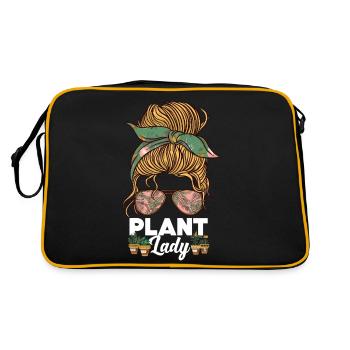 Plant Lover Gardening Plant Lady - Retro Tasche - Schwarz/Gold - Hinten