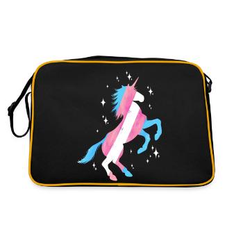 Transgender Trans LGBT Pride - Retro Tasche - Schwarz/Gold - Hinten
