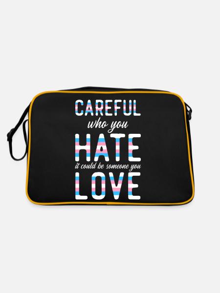 Transgender Trans LGBT Pride - Retro Tasche - Schwarz/Gold - Hinten
