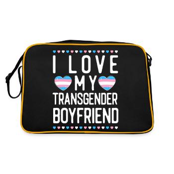Transgender Trans LGBT Pride - Retro Tasche - Schwarz/Gold - Hinten