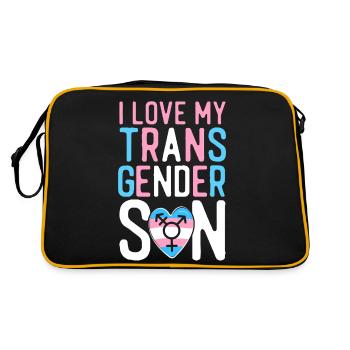 Transgender Trans LGBT Pride - Retro Tasche - Schwarz/Gold - Hinten