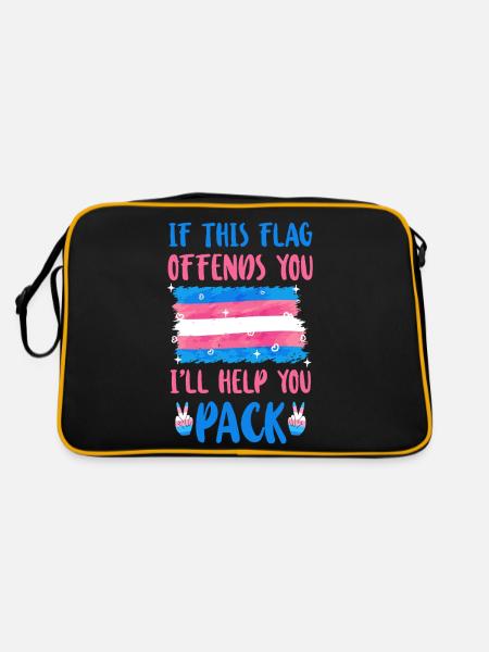Fierté LGBT transgenre - Sac Retro - noir/or - Dos