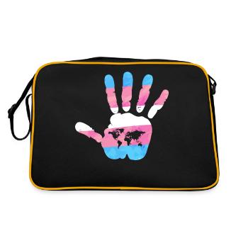Transgender Trans LGBT Pride - Retro Tasche - Schwarz/Gold - Hinten
