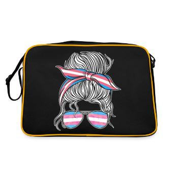 Transgender Trans LGBT Pride - Retro Tasche - Schwarz/Gold - Hinten
