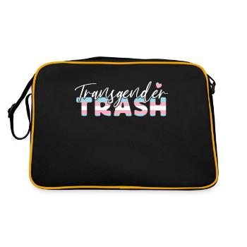 Transgender Trans LGBT Pride - Retro Tasche - Schwarz/Gold - Hinten