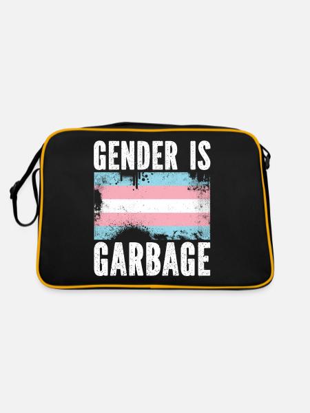 Transgender Trans LGBT Pride - Retro Bag - black/gold - Back