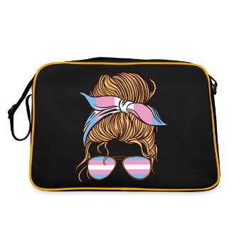 Transgender Trans LGBT Pride - Retro Tasche - Schwarz/Gold - Hinten
