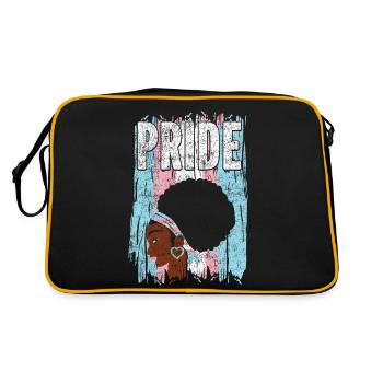 Transgender Trans LGBT Pride - Retro Tasche - Schwarz/Gold - Hinten