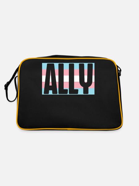 Transgender Trans LGBT Pride - Retro Tasche - Schwarz/Gold - Hinten