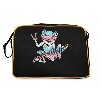 Transgender Trans LGBT Pride - Retro Tasche - Schwarz/Gold - Hinten
