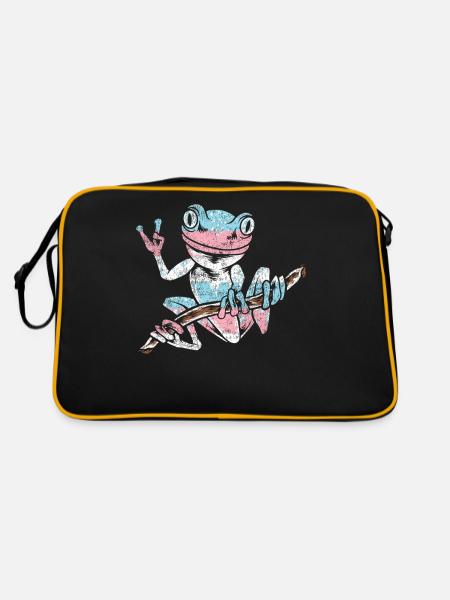 Transgender Trans LGBT Pride - Retro Bag - black/gold - Back
