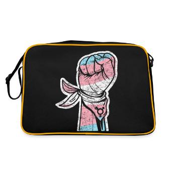 Transgender Trans LGBT Pride - Retro Tasche - Schwarz/Gold - Hinten