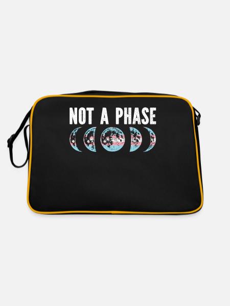 Transgender Trans LGBT Pride - Retro Tasche - Schwarz/Gold - Hinten