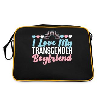 Transgender Trans LGBT Pride - Retro Tasche - Schwarz/Gold - Hinten