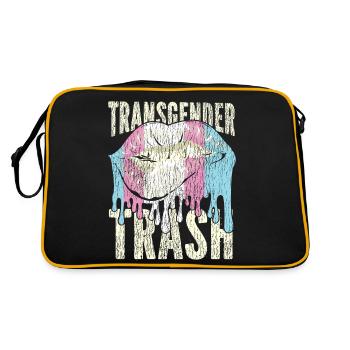 Transgender Trans LGBT Pride - Retro Tasche - Schwarz/Gold - Hinten