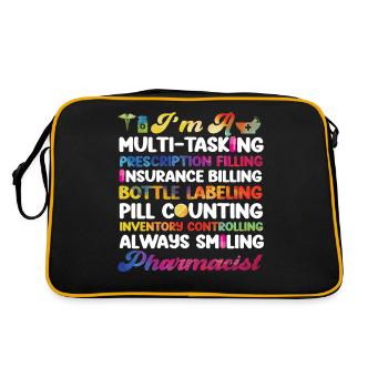 Pharmacy Tech Technician - Retro Bag - black/gold - Back